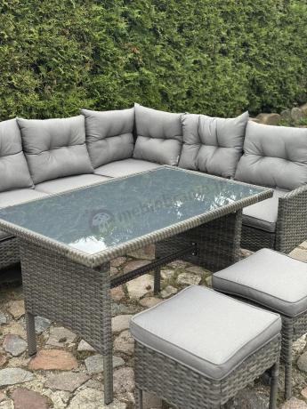 Technorattanowe meble ogrodowe narożne Perata Corner Dark Grey