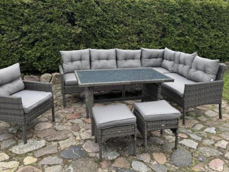 Technorattanowe meble ogrodowe narożne Perata Corner Dark Grey