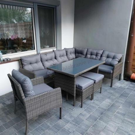 Technorattanowe meble ogrodowe narożne Perata Corner Dark Grey