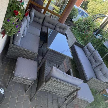 Technorattanowe meble ogrodowe narożne Perata Corner Dark Grey