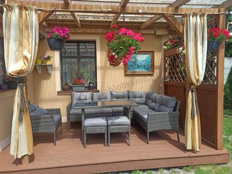 Technorattanowe meble ogrodowe narożne Perata Corner Dark Grey