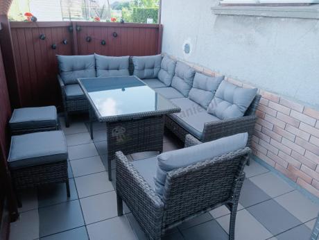 Technorattanowe meble ogrodowe narożne Perata Corner Dark Grey