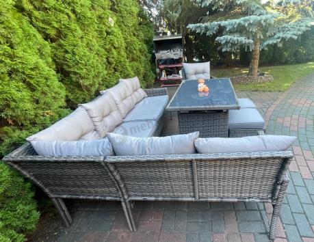 Technorattanowe meble ogrodowe narożne Perata Corner Dark Grey