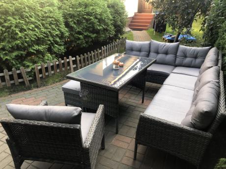 Technorattanowe meble ogrodowe narożne Perata Corner Dark Grey