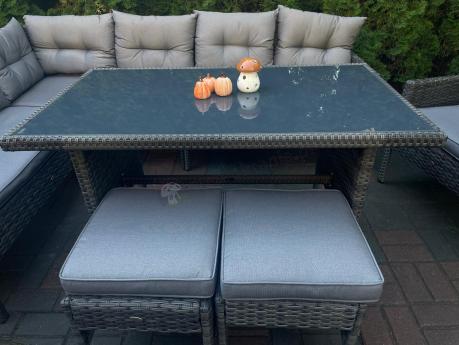 Technorattanowe meble ogrodowe narożne Perata Corner Dark Grey