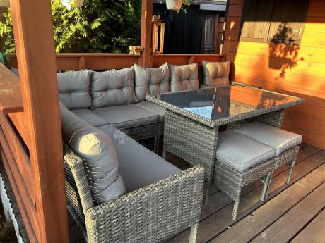 Technorattanowe meble ogrodowe narożne Perata Corner Dark Grey