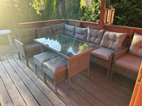 Technorattanowe meble ogrodowe narożne Perata Corner Dark Grey