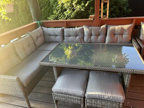 Technorattanowe meble ogrodowe narożne Perata Corner Dark Grey