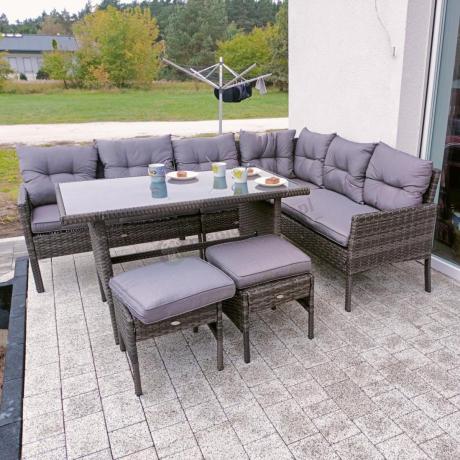 Technorattanowe meble ogrodowe narożne Perata Corner Dark Grey