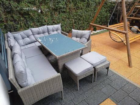 Technorattanowe meble ogrodowe narożne Perata Corner Dark Grey