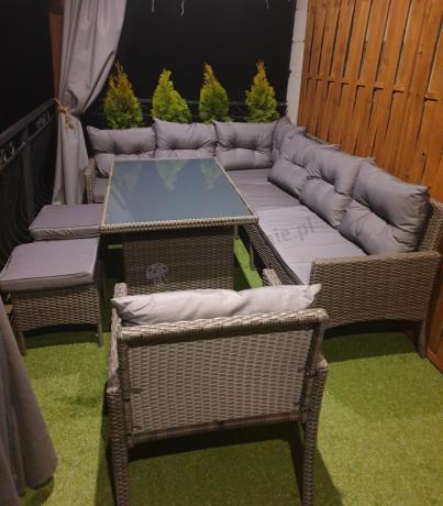 Technorattanowe meble ogrodowe narożne Perata Corner Dark Grey