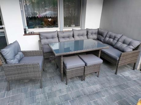 Technorattanowe meble ogrodowe narożne Perata Corner Dark Grey