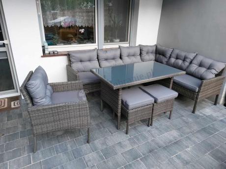 Technorattanowe meble ogrodowe narożne Perata Corner Dark Grey
