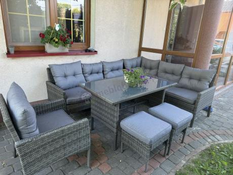 Technorattanowe meble ogrodowe narożne Perata Corner Dark Grey