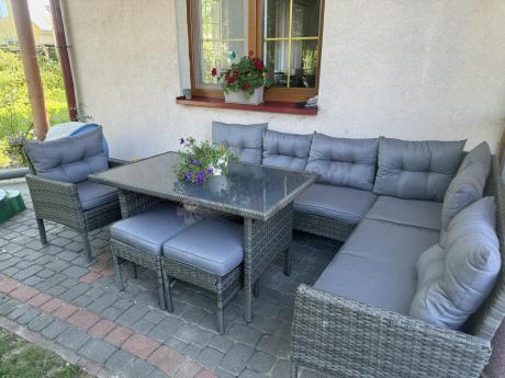 Technorattanowe meble ogrodowe narożne Perata Corner Dark Grey