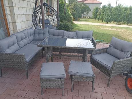 Technorattanowe meble ogrodowe narożne Perata Corner Dark Grey