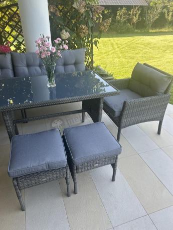 Technorattanowe meble ogrodowe narożne Perata Corner Dark Grey