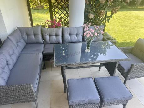 Technorattanowe meble ogrodowe narożne Perata Corner Dark Grey