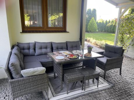 Technorattanowe meble ogrodowe narożne Perata Corner Dark Grey