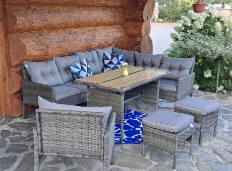 Technorattanowe meble ogrodowe narożne Perata Corner Dark Grey