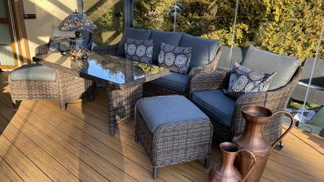 Technorattanowy komplet mebli na taras dla 7 osób Novici Dining Dark Brown
