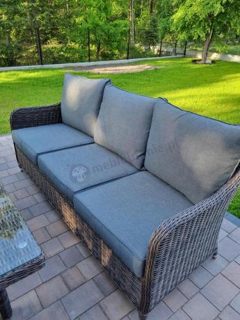 Technorattanowy komplet mebli na taras dla 7 osób Novici Dining Dark Brown