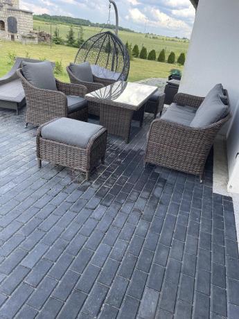 Technorattanowy komplet mebli na taras dla 7 osób Novici Dining Dark Brown