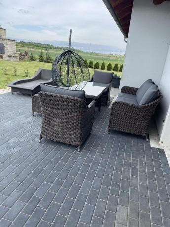 Technorattanowy komplet mebli na taras dla 7 osób Novici Dining Dark Brown