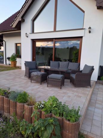 Technorattanowy komplet mebli na taras dla 7 osób Novici Dining Dark Brown