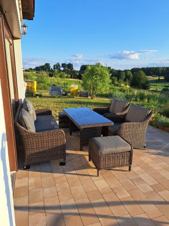 Technorattanowy komplet mebli na taras dla 7 osób Novici Dining Dark Brown