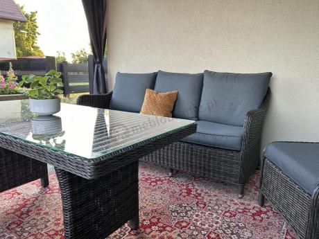 Technorattanowy komplet mebli na taras dla 7 osób Novici Dining Dark Brown