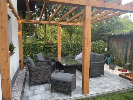 Technorattanowy komplet mebli na taras dla 7 osób Novici Dining Dark Brown