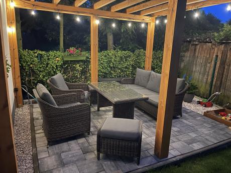 Technorattanowy komplet mebli na taras dla 7 osób Novici Dining Dark Brown