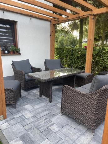 Technorattanowy komplet mebli na taras dla 7 osób Novici Dining Dark Brown