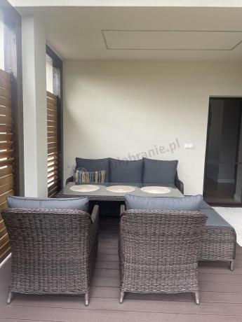 Technorattanowy komplet mebli na taras dla 7 osób Novici Dining Dark Brown