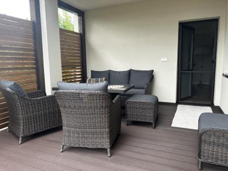 Technorattanowy komplet mebli na taras dla 7 osób Novici Dining Dark Brown