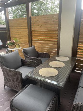 Technorattanowy komplet mebli na taras dla 7 osób Novici Dining Dark Brown