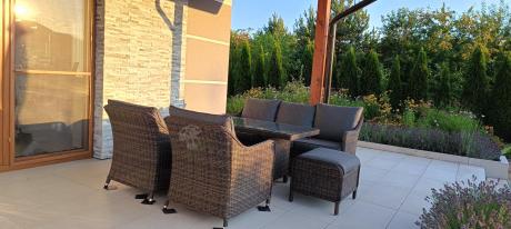 Technorattanowy komplet mebli na taras dla 7 osób Novici Dining Dark Brown