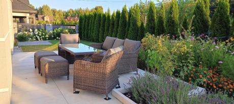 Technorattanowy komplet mebli na taras dla 7 osób Novici Dining Dark Brown