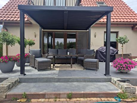 Technorattanowy komplet mebli na taras dla 7 osób Novici Dining Dark Brown