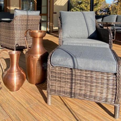 Technorattanowy komplet mebli na taras dla 7 osób Novici Dining Dark Brown