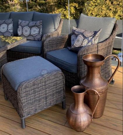 Technorattanowy komplet mebli na taras dla 7 osób Novici Dining Dark Brown