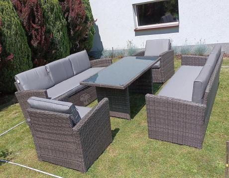 Technorattanowy komplet mebli ogrodowych Cofete Grande – Dark Grey