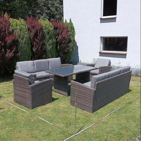 Technorattanowy komplet mebli ogrodowych Cofete Grande – Dark Grey