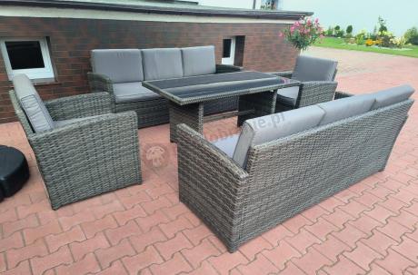 Technorattanowy komplet mebli ogrodowych Cofete Grande – Dark Grey