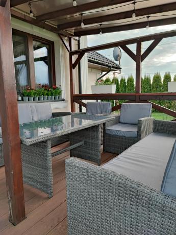 Technorattanowy komplet mebli ogrodowych Cofete Grande – Dark Grey