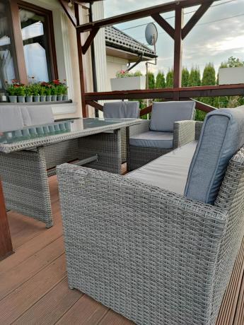 Technorattanowy komplet mebli ogrodowych Cofete Grande – Dark Grey