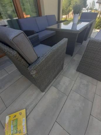 Technorattanowy komplet mebli ogrodowych Cofete Grande – Dark Grey
