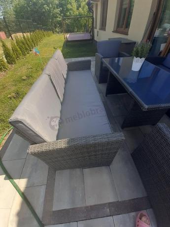 Technorattanowy komplet mebli ogrodowych Cofete Grande – Dark Grey
