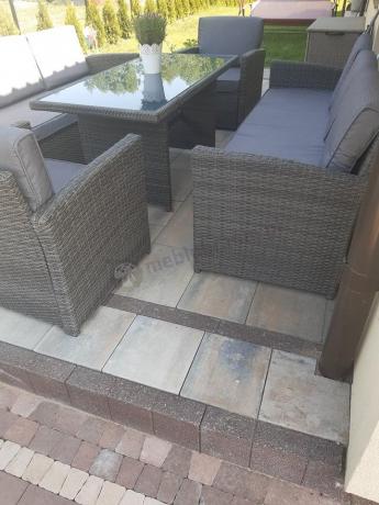 Technorattanowy komplet mebli ogrodowych Cofete Grande – Dark Grey